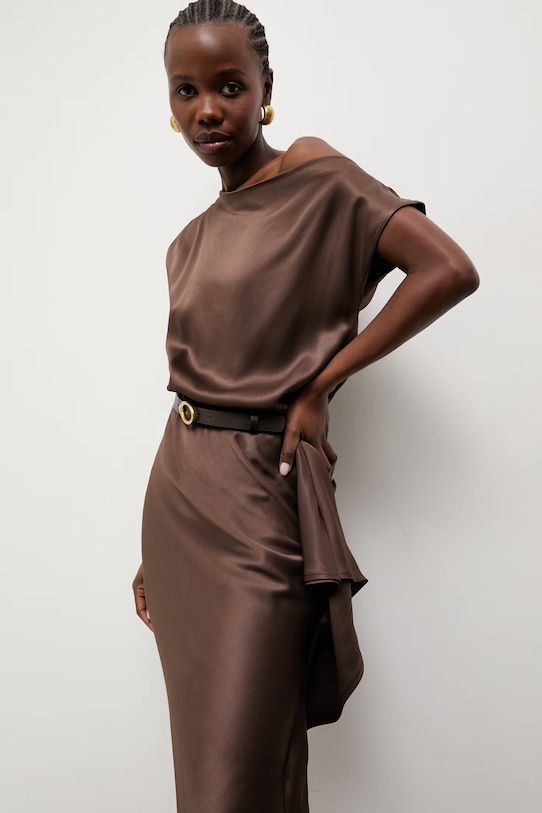 Answear.LAB sukienka brązowy EL3659