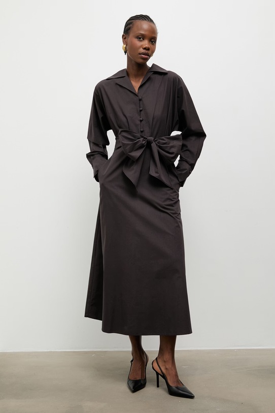 Answear.LAB sukienka bawełniana brązowy EL3392