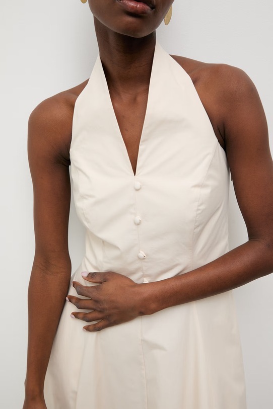 Answear.LAB разкроена рокля от памук EL3820 бежов