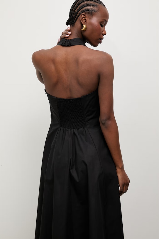 Answear.LAB šaty s rozšíreným strihom bavlnené EL3820 čierna