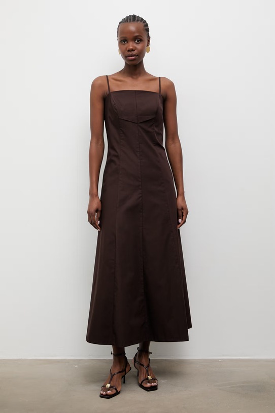 Answear.LAB φόρεμα βαμβακερό EL3600 καφέ WS26