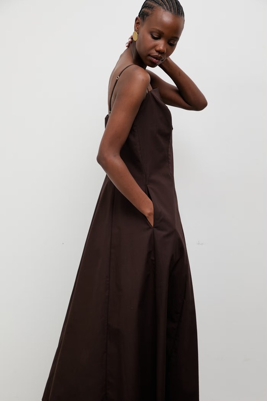 Answear.LAB φόρεμα βαμβακερό καφέ EL3600