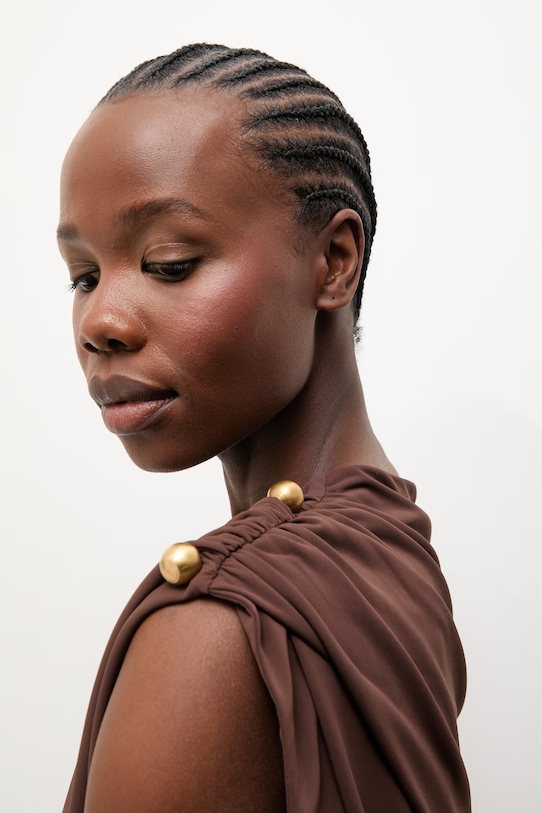 Answear.LAB sukienka z wiskozą brązowy EL3652