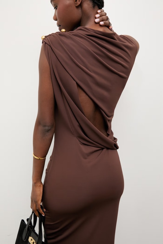 Answear.LAB sukienka z wiskozą EL3652 brązowy