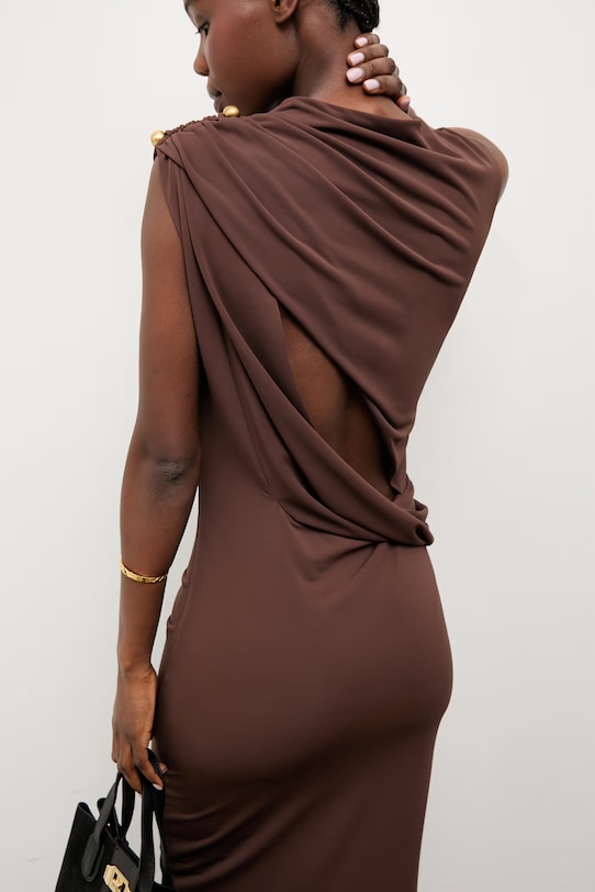 Answear.LAB sukienka z wiskozą EL3652 brązowy