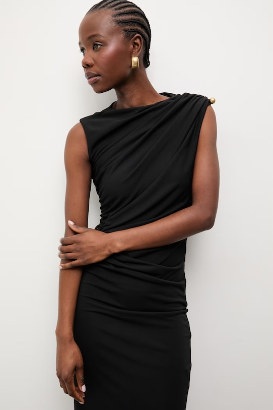 Answear.LAB sukienka z wiskozą EL3652 czarny