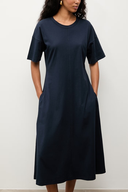 Answear.LAB oversize šaty bavlnené TRA.SS.2.ok tmavomodrá WS26