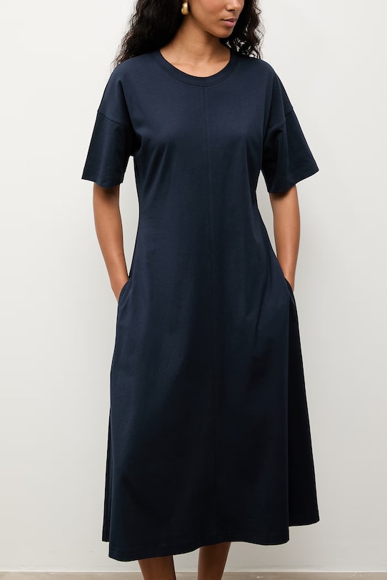 Answear.LAB oversize šaty bavlnené TRA.SS.2.ok tmavomodrá WS26