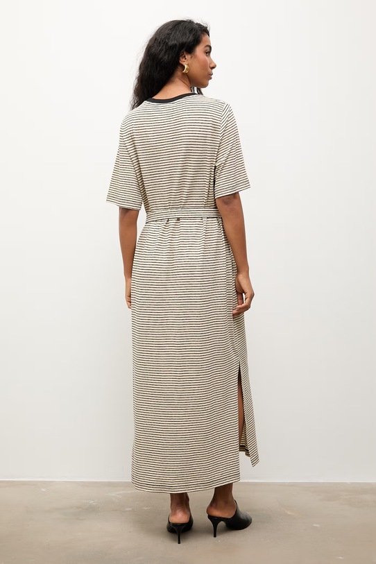 Oblečenie Answear.LAB letné šaty s prímesou ľanu TRA.SS.3.ok biela