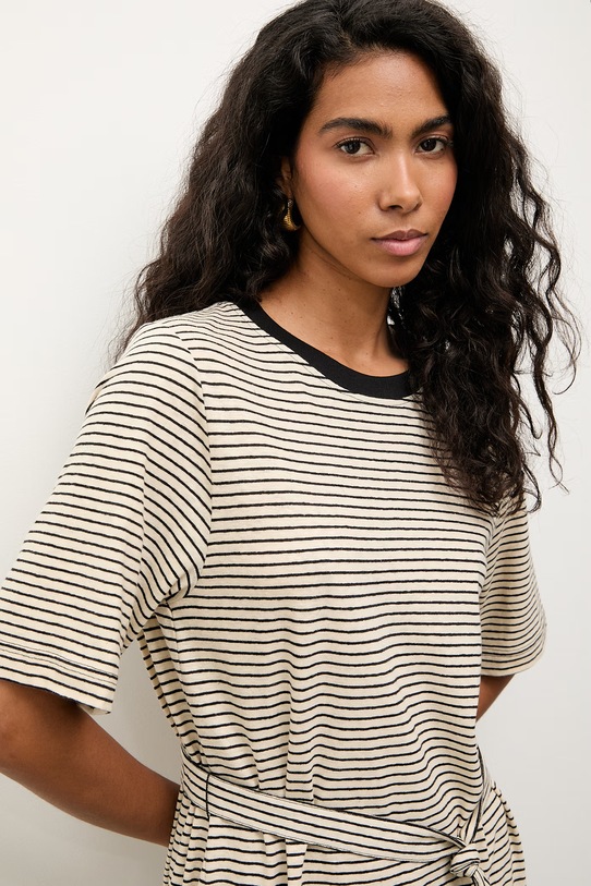 Answear.LAB letné šaty s prímesou ľanu biela TRA.SS.3.ok