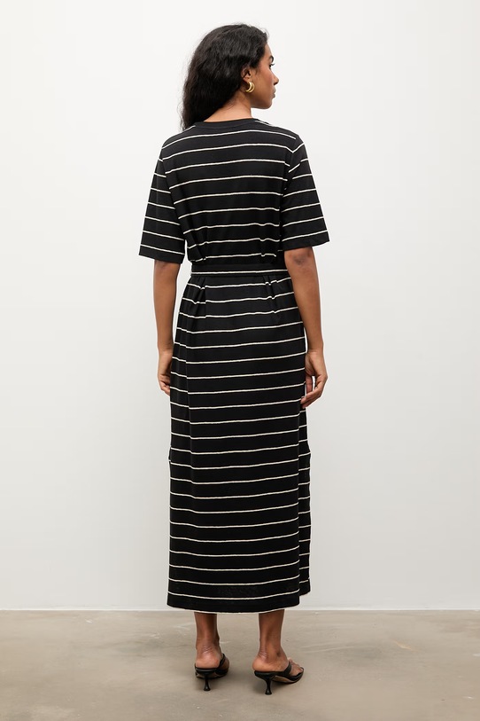 Oblečenie Answear.LAB letné šaty s prímesou ľanu TRA.SS.3.ok tmavomodrá