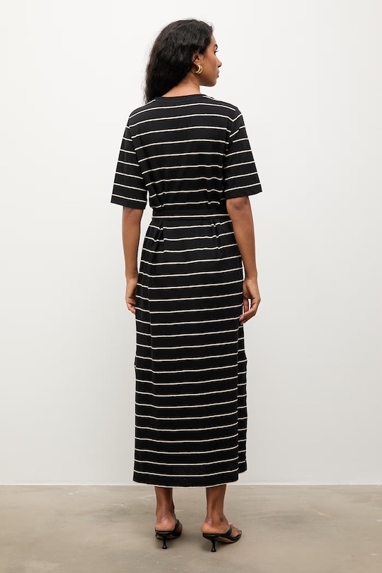 Oblečenie Answear.LAB letné šaty s prímesou ľanu TRA.SS.3.ok tmavomodrá