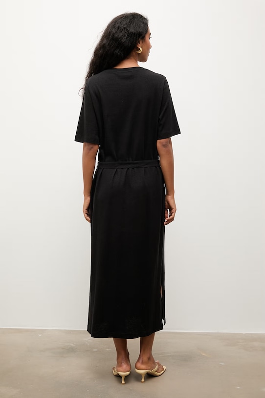 Oblečenie Answear.LAB letné šaty s prímesou ľanu TRA.SS.3.ok čierna