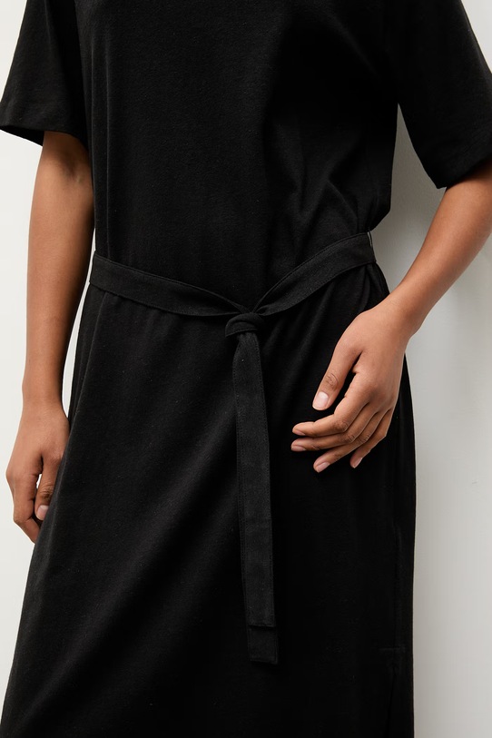 Answear.LAB letné šaty s prímesou ľanu TRA.SS.3.ok čierna