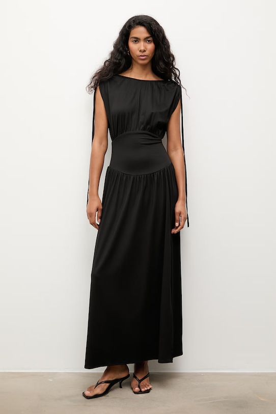 Answear.LAB sukienka z wiskozą WS26-SUD176 czarny WS26