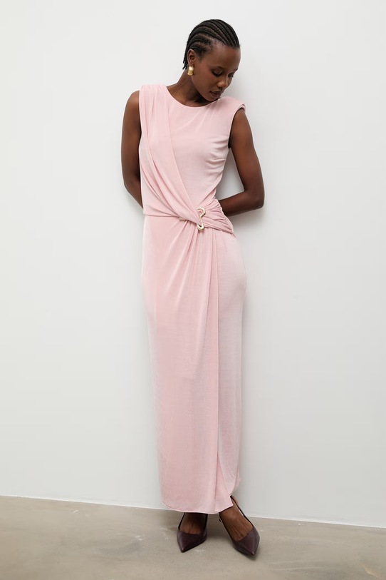 Answear.LAB sukienka drapowana 58444.tok różowy WS26