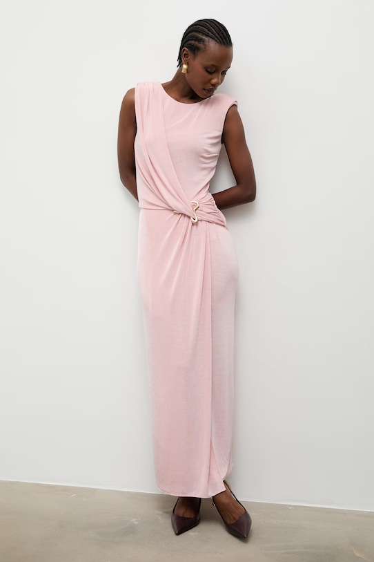 Answear.LAB sukienka drapowana 58444.tok różowy WS26