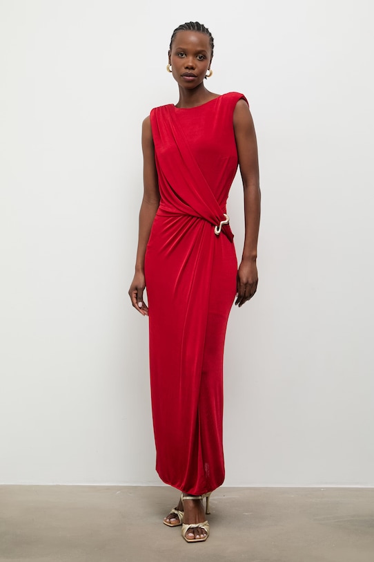 Answear.LAB sukienka drapowana 58444.tok czerwony WS26