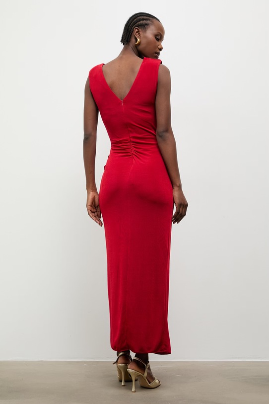 Odzież Answear.LAB sukienka drapowana 58444.tok czerwony
