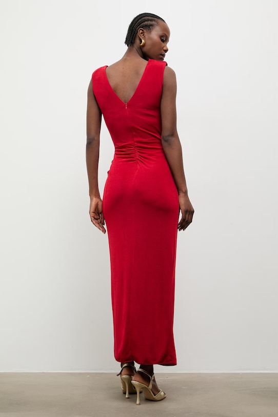 Odzież Answear.LAB sukienka drapowana 58444.tok czerwony