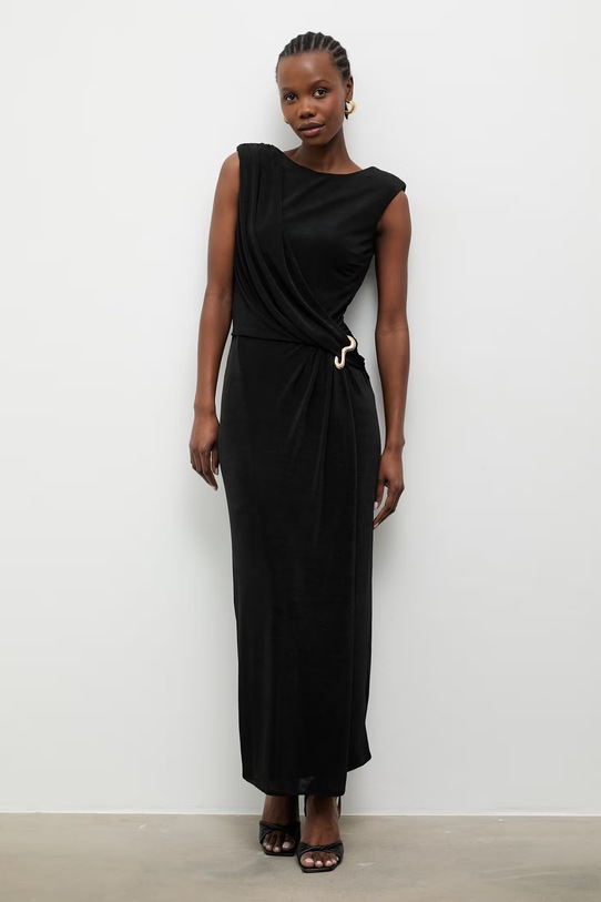Answear.LAB sukienka drapowana 58444.tok czarny WS26