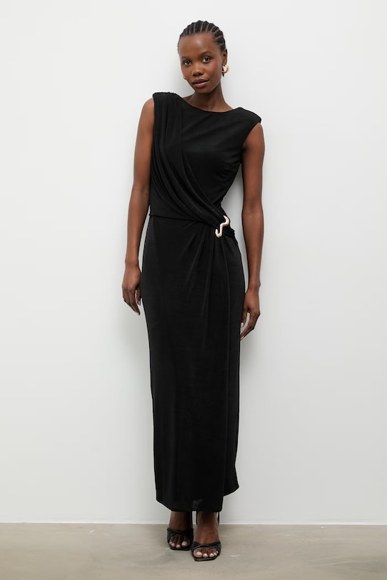 Answear.LAB sukienka drapowana 58444.tok czarny WS26
