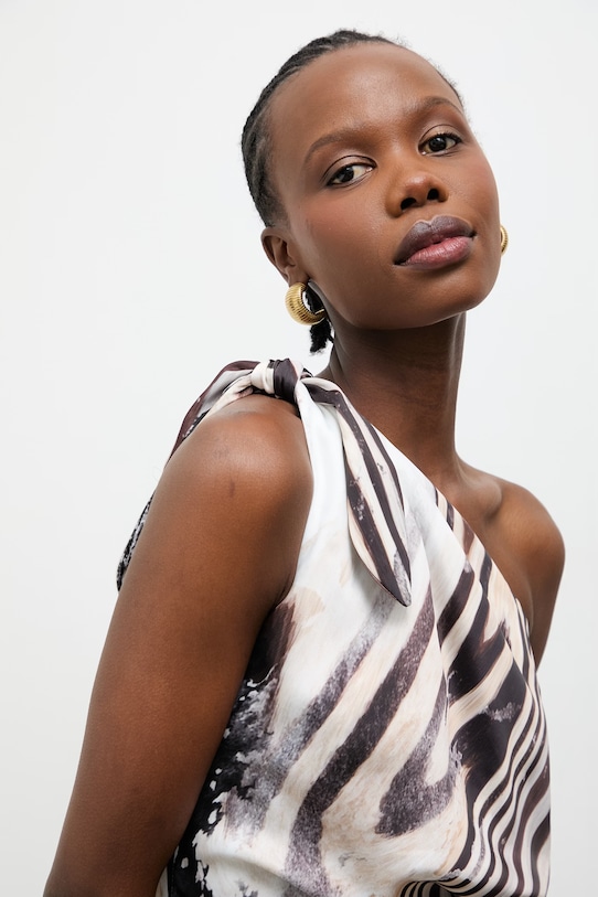 Answear.LAB sukienka drapowana biały 58467.tok