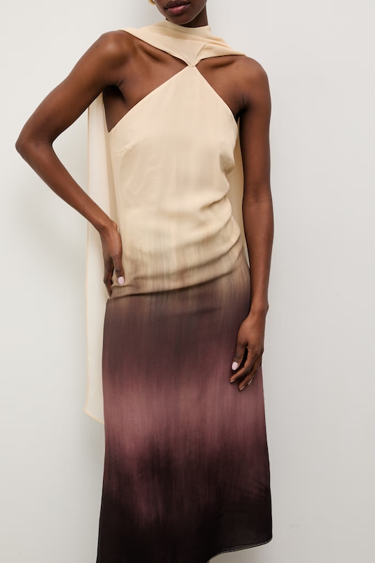 Answear.LAB sukienka z lyocellem EL3779.tok beżowy WS26