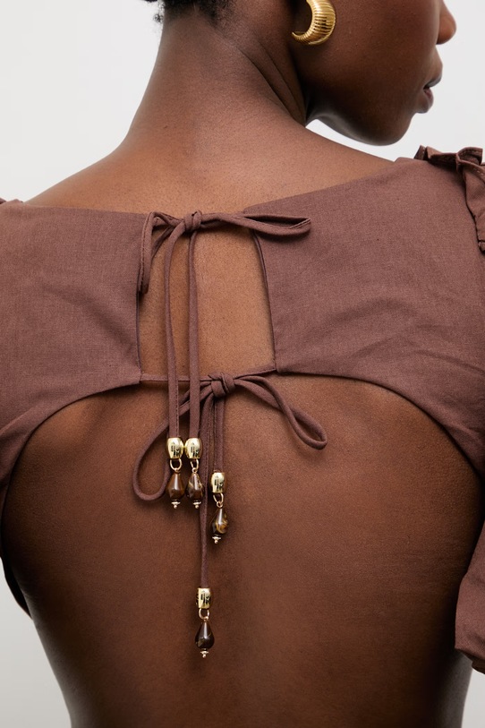 Answear.LAB розкльошена сукня з додаванням льону 9516s.fak коричневий