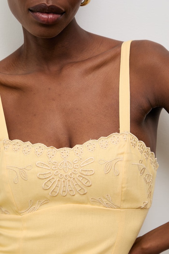 Answear.LAB sukienka z dodatkiem lnu 9529S.fak żółty