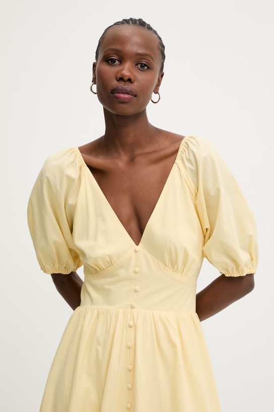 Answear.LAB sukienka letnia bawełniana żółty PS9395S.fak