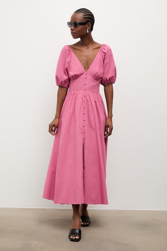 Answear.LAB letné šaty bavlnené PS9395S.fak ružová WS26