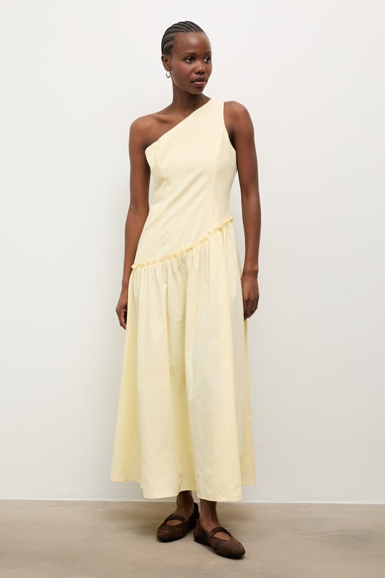 Answear.LAB sukienka rozkloszowana bawełniana PS9553.fak żółty WS26