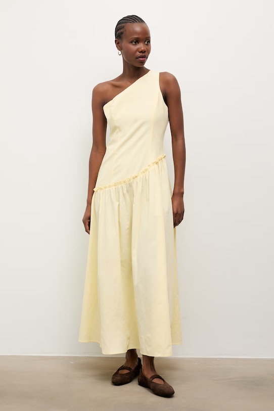 Answear.LAB šaty s rozšíreným strihom bavlnené PS9553.fak žltá WS26