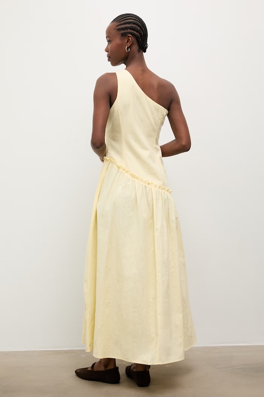 Oblečenie Answear.LAB šaty s rozšíreným strihom bavlnené PS9553.fak žltá