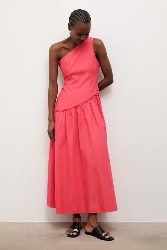 Answear.LAB rozšířené šaty bavlněné červená PS9553.fak