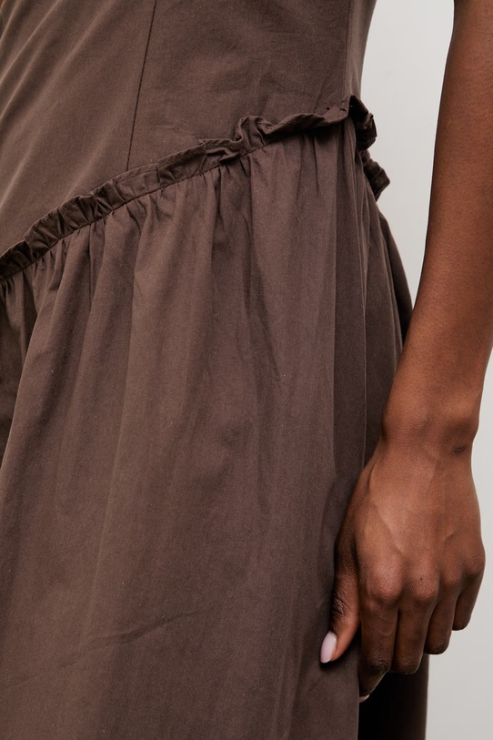 Answear.LAB sukienka rozkloszowana bawełniana brązowy PS9553.fak