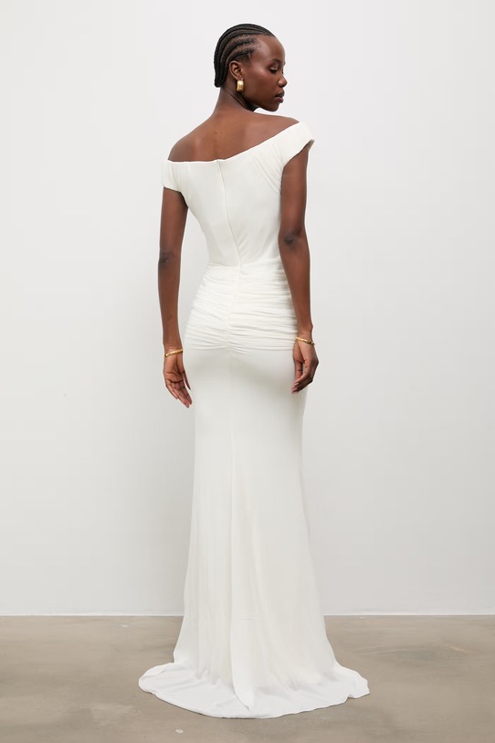 Odzież Answear.LAB sukienka drapowana AB1012 beżowy