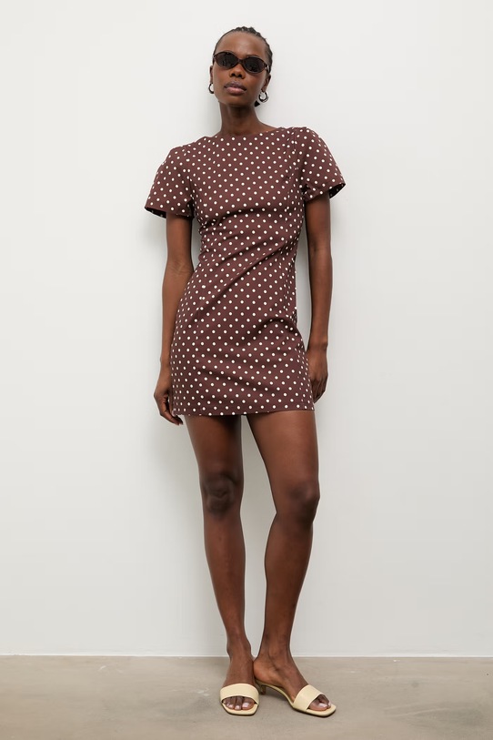 Answear.LAB sukienka bawełniana z elastanem 95115.iak brązowy WS26