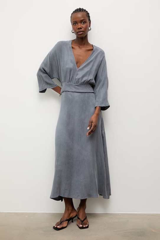 Answear.LAB sukienka z lyocellu niebieski 95103.iak