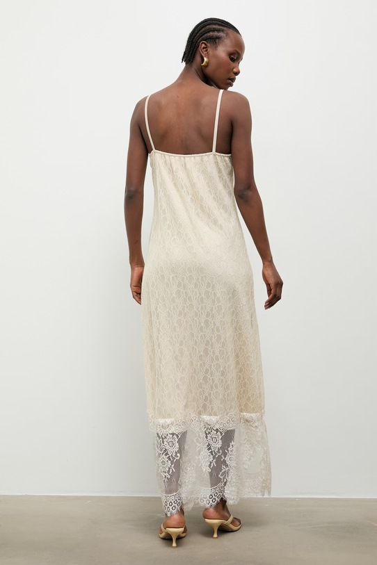 Odzież Answear.LAB sukienka bieliźniana 56278.iak beżowy