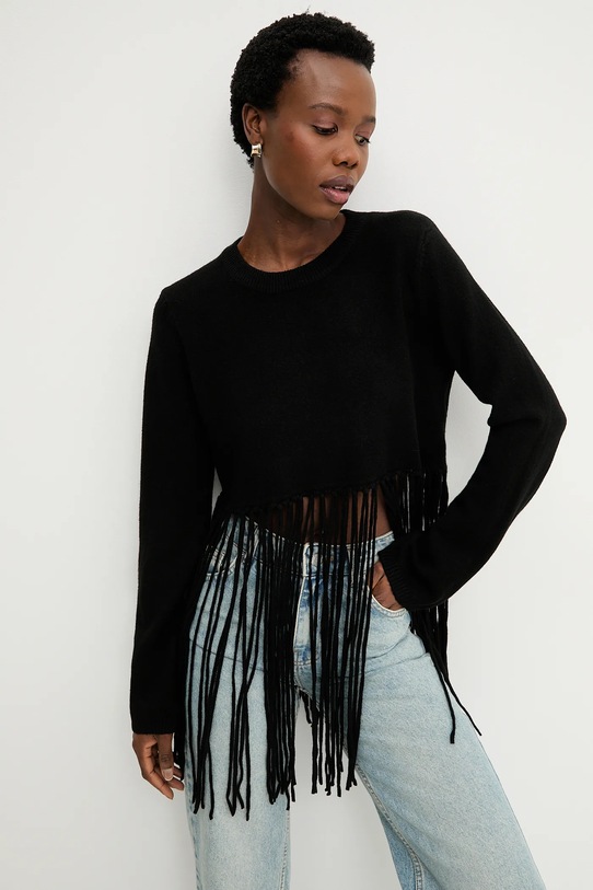 Answear.LAB sweter PE417.hak czarny WS26