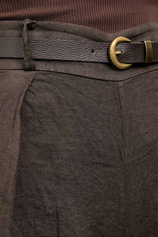 Answear.LAB szorty damskie lniane WS26-SZD004 brązowy