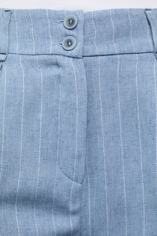 Answear.LAB šortky dámske s prímesou ľanu modrá WS26-SZD005