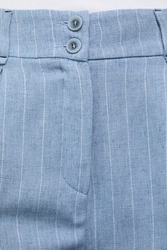 Answear.LAB šortky dámske s prímesou ľanu modrá WS26-SZD005