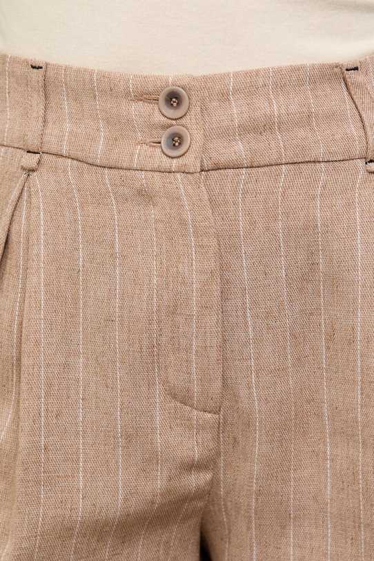 Answear.LAB szorty damskie z dodatkiem lnu beżowy WS26-SZD005