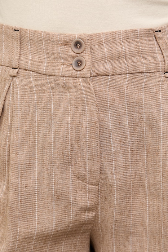 Answear.LAB szorty damskie z dodatkiem lnu beżowy WS26-SZD005