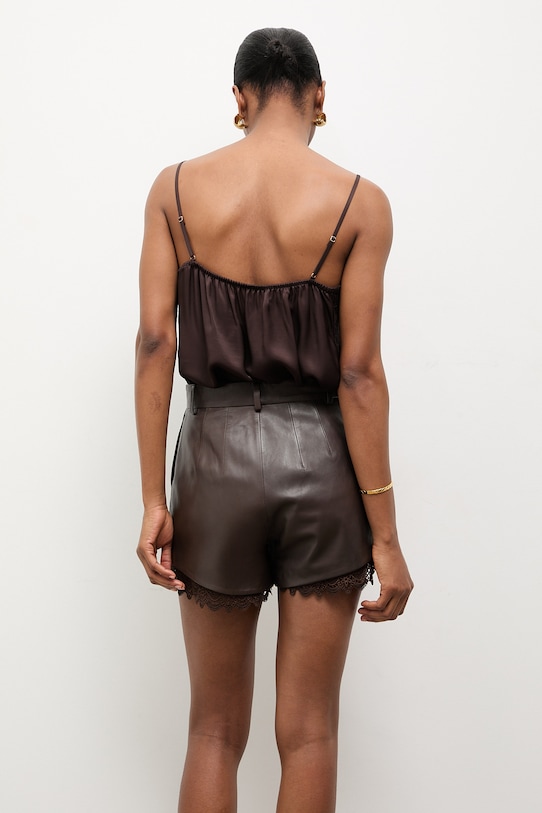 Odzież Answear.LAB szorty damskie skórzane EIRA WS26-SZD011 brązowy