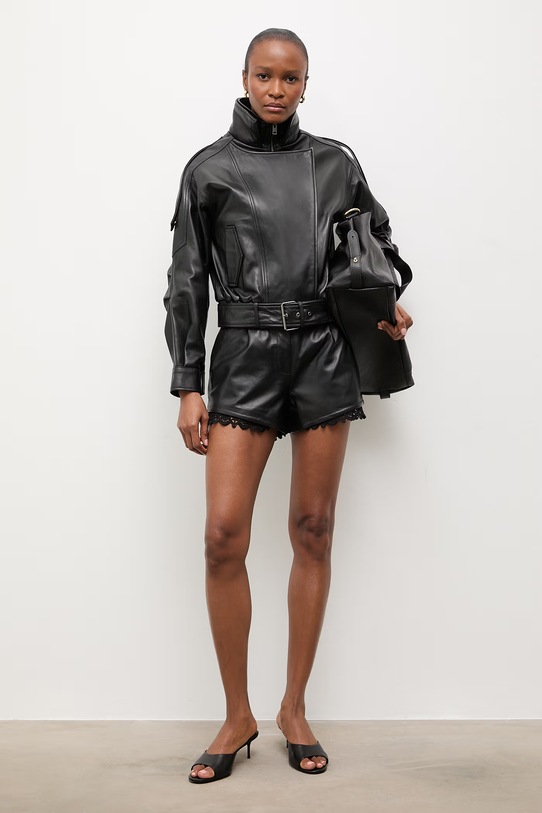 Answear.LAB szorty skórzane EIRA z kolekcji Unscripted czarny WS26-SZD011