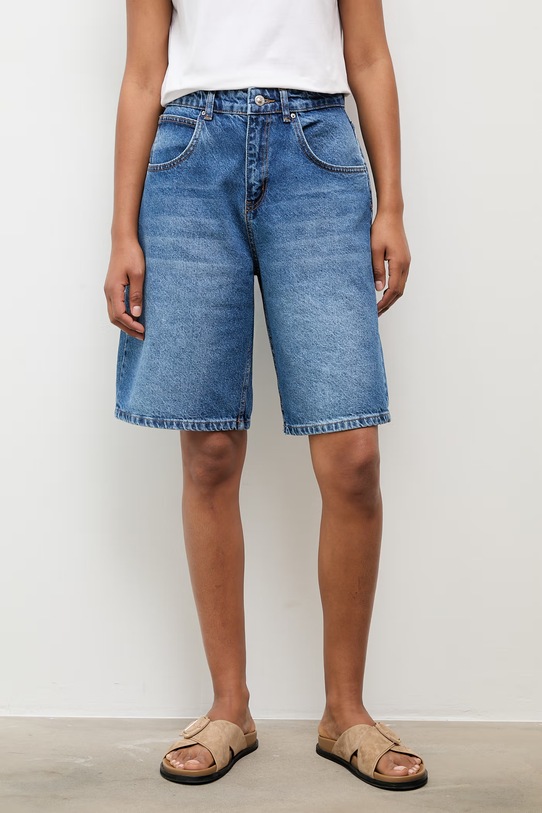 Answear.LAB szorty damskie bawełniane niebieski 512.tok